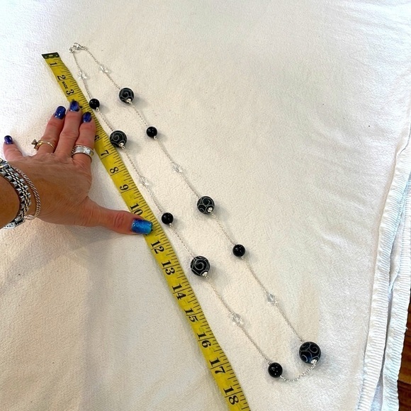 Sterling silver natural stone station large lobster clasp etched carved stone - Picture 7 of 9